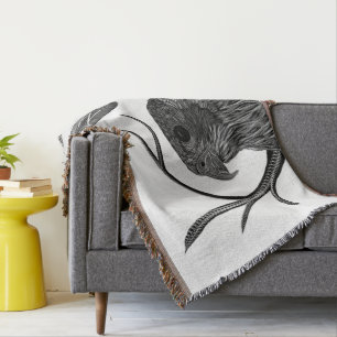 Falcon Full Moon Monogram Throw Blanket