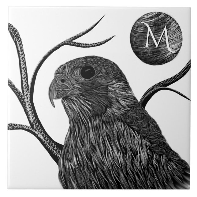 Falcon Full Moon Monogram Tile (Front)