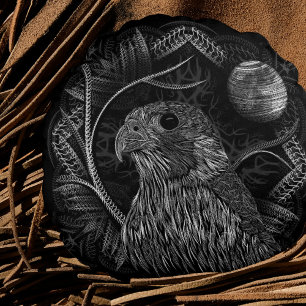 Falcon Full Moon Round Pillow