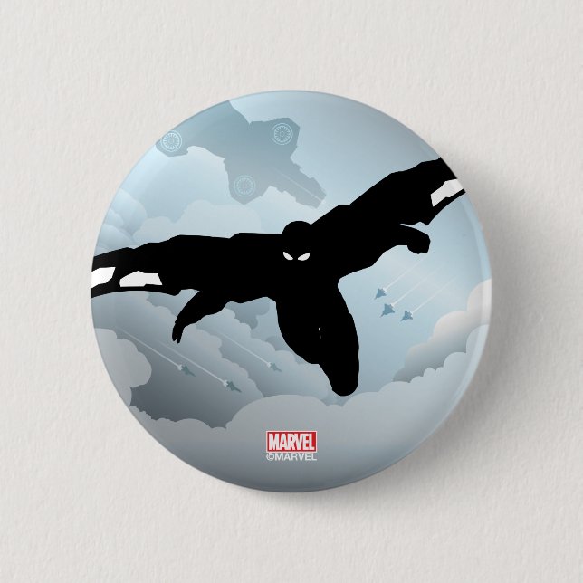 Falcon Heroic Silhouette 2 Inch Round Button (Front)
