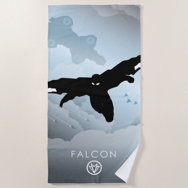 Falcon Heroic Silhouette Beach Towel (Front)
