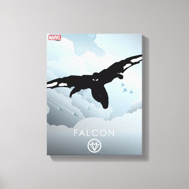 Falcon Heroic Silhouette Canvas Print (Front)