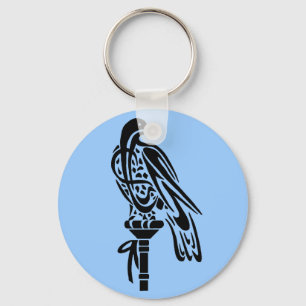 Falcon on Block Perch Keychain