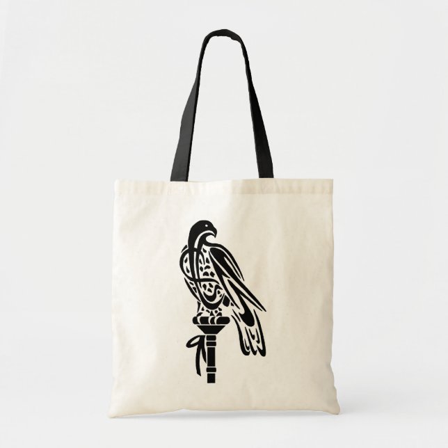 Falcon on Block Perch Tote Bag (Front)