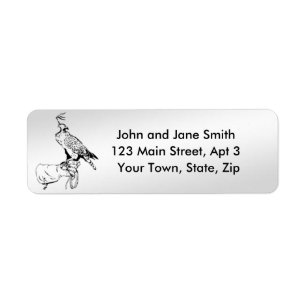 falcon on glove return address labels