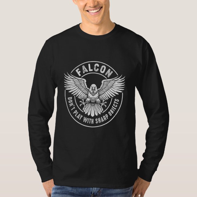 Falcon Sharp Objects Falconry Ornithologist Eagle  T-Shirt (Front)