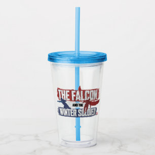 Falcon & Winter Soldier Red and Blue Graphic Acrylic Tumbler