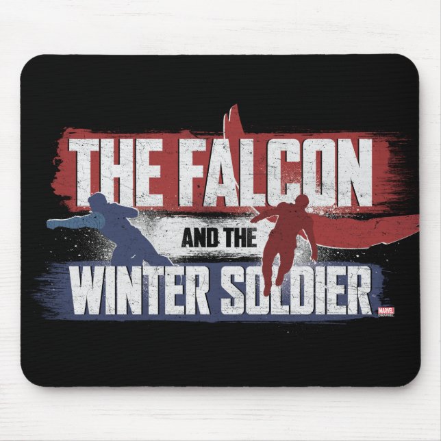 Falcon & Winter Soldier Red and Blue Graphic Mouse Pad (Front)