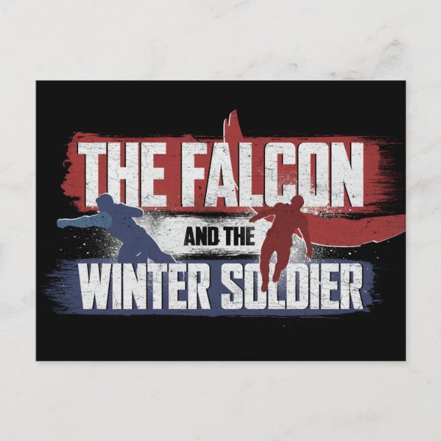 Falcon & Winter Soldier Red and Blue Graphic Postcard (Front)