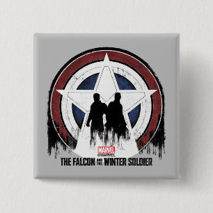 Falcon & Winter Soldier Shield Silhouettes 2 Inch Square Button