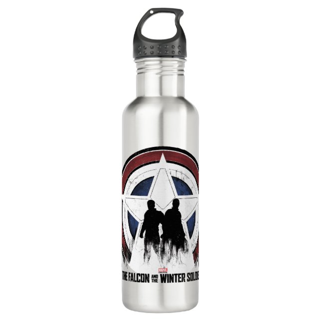 Falcon & Winter Soldier Shield Silhouettes 710 Ml Water Bottle (Front)