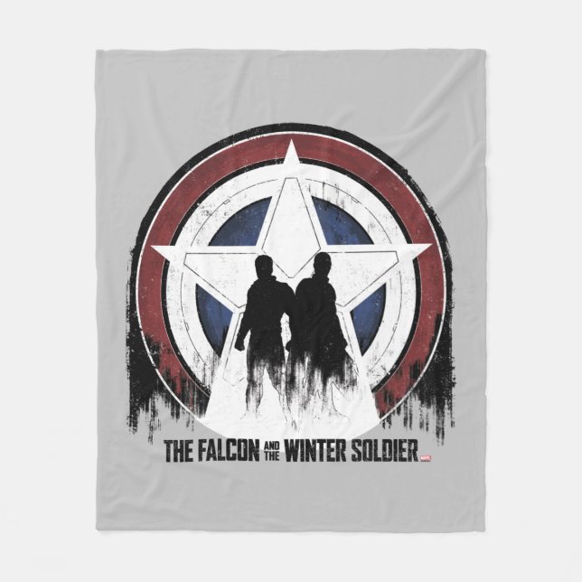 Falcon & Winter Soldier Shield Silhouettes Fleece Blanket (Front)
