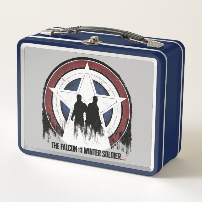 Falcon & Winter Soldier Shield Silhouettes Metal Lunch Box (Front)