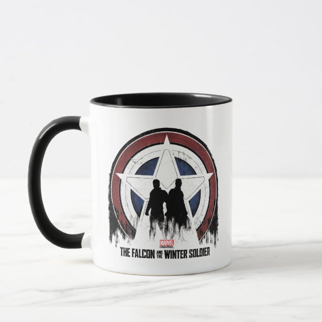 Falcon & Winter Soldier Shield Silhouettes Mug (Left)