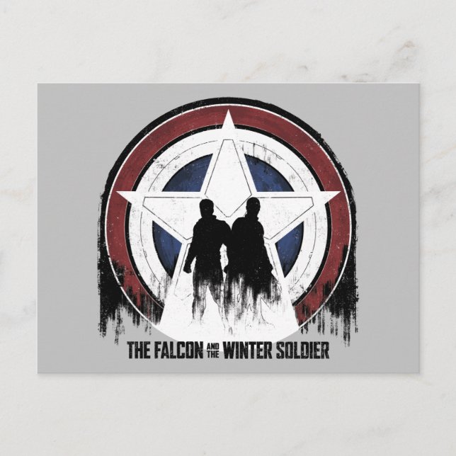 Falcon & Winter Soldier Shield Silhouettes Postcard (Front)