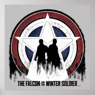 Falcon & Winter Soldier Shield Silhouettes Poster