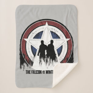 Falcon & Winter Soldier Shield Silhouettes Sherpa Blanket