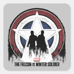 Falcon & Winter Soldier Shield Silhouettes Square Sticker