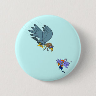 Falcon with goggles 2 inch round button
