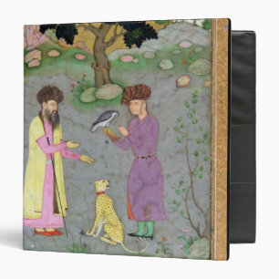 Falconer with companion and pet cheetah, from the binder