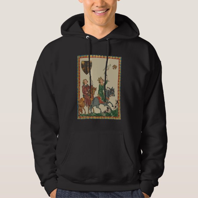 Falconry, 14th Century Codex Manesse Hoodie (Front)