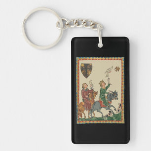 Falconry, 14th Century Codex Manesse Keychain