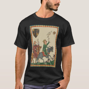 Falconry, 14th Century Codex Manesse T-Shirt