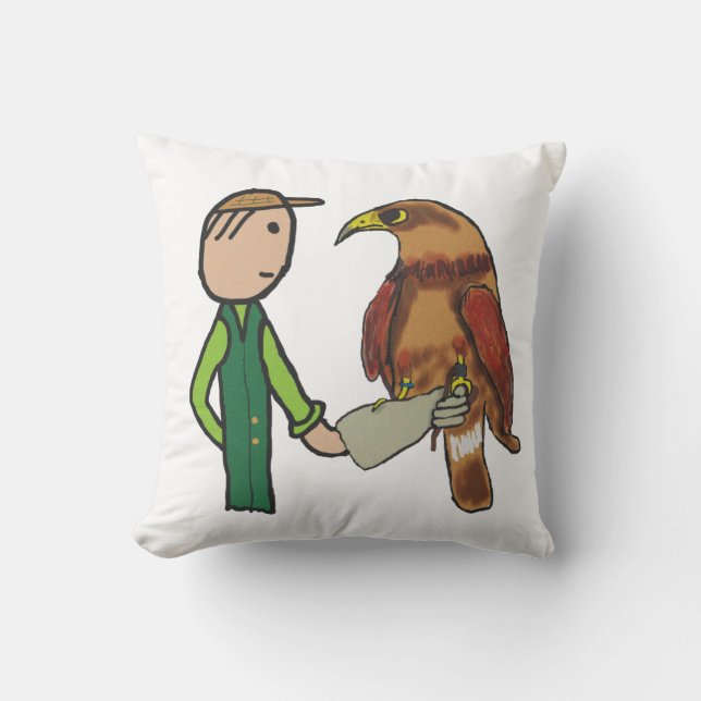 Falconry Throw Pillow (Front)