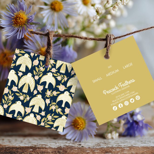 Falcons & Rose mignonette Taille des vêtements Pri (Falcons & Roses Cute Clothing Size Price Hang Tag
)