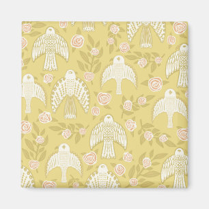 Falcons & Roses Pattern Magnet