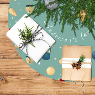 Falda árbol navidad, adornos navideños, estrella brushed polyester tree skirt