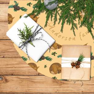 Falda árbol navidad con cervatillo y ramas. brushed polyester tree skirt