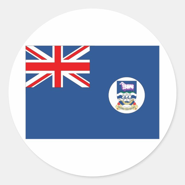 Falkland Islands Classic Round Sticker (Front)