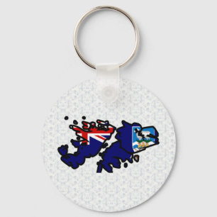 Falkland Islands Flag Map full size Keychain