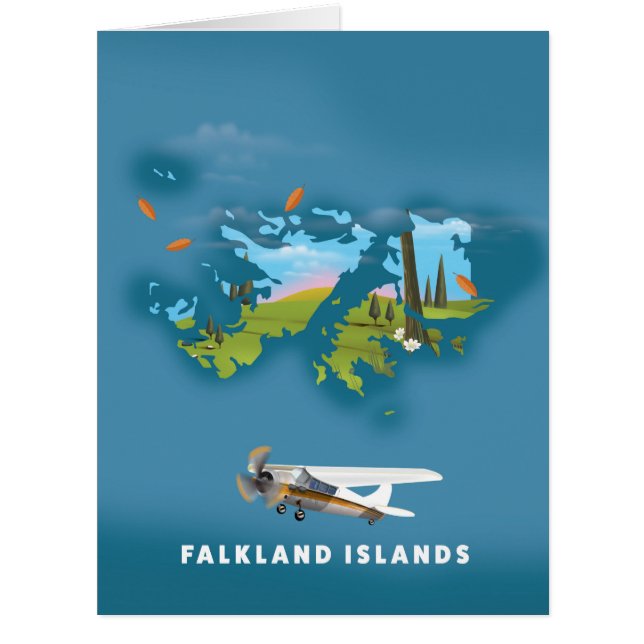 Falkland islands illustrated map (Front)