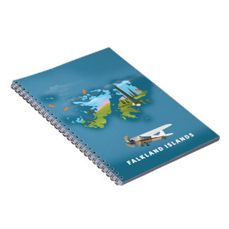 Falkland islands illustrated map notebook