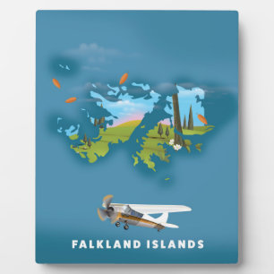 Falkland islands illustrated map plaque