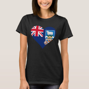 Falkland Islands Malvinas Flag Heart Gifts Pullove T-Shirt