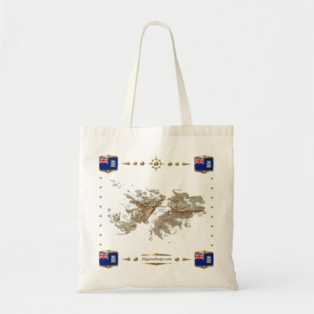 Falkland Islands Map + Flags Bag (Front)