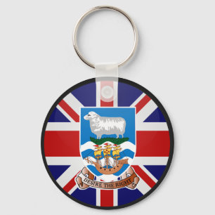 Falkland Islands quality Flag Circle Keychain