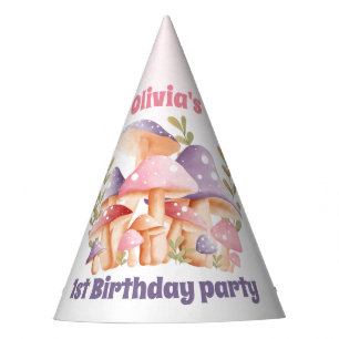 Fall 1st Birthday Personalized Pink Party Hat