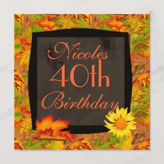 FALL 40th BIRTHDAY INVITATION