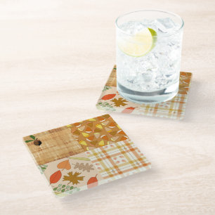 Fall 4 corners 1 Design Glass Coaster