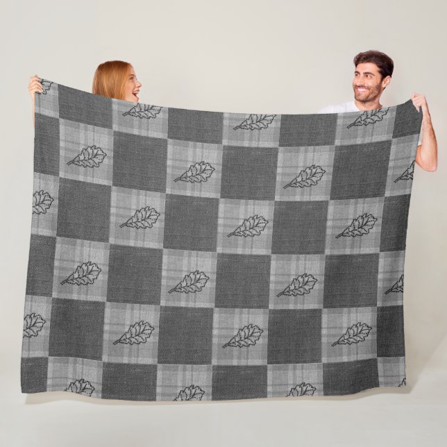 Fall 4 Corners Designs Grey Tones Fleece Blanket (In Situ)