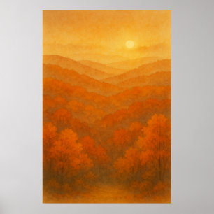 Fall 6, Amber Horizon, Seasonal Print