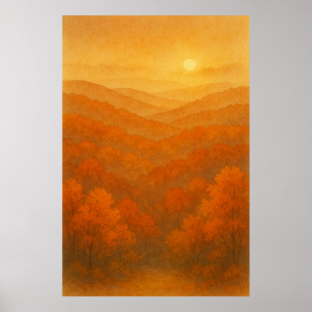 Fall 6, Amber Horizon, Seasonal Print (Front)