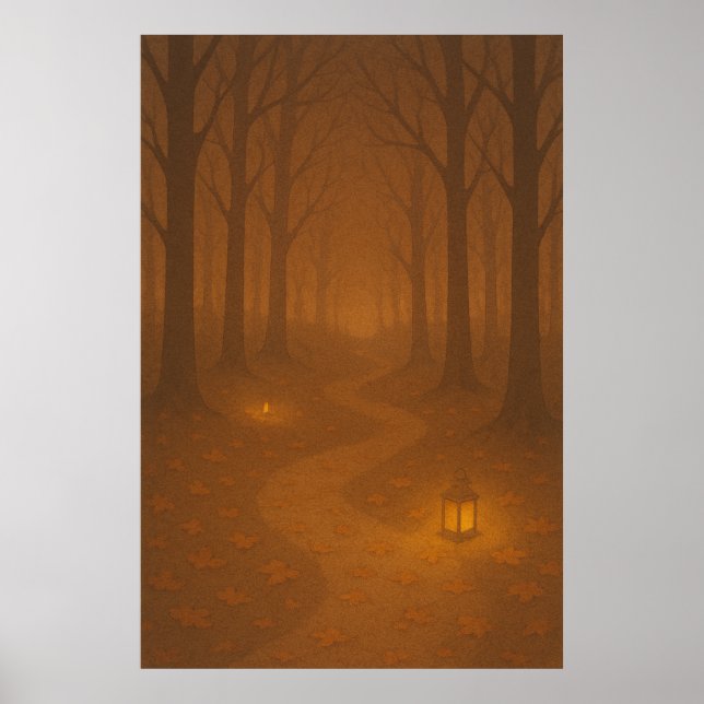 Fall 9, Lanterns on the Path, Seasonal Print (Front)