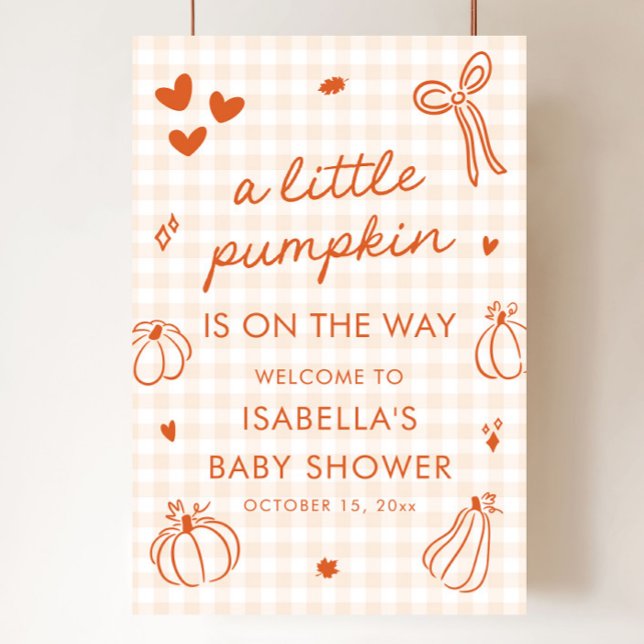 Fall A Little Pumpkin Baby Shower Welcome Sign (Fall A Little Pumpkin Baby Shower Welcome Sign)