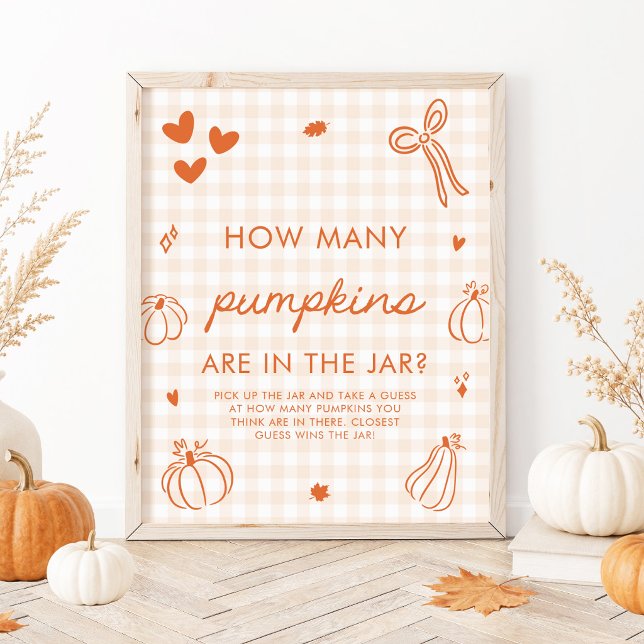 Fall A Little Pumpkin Guess How Many Pumpkins Game Poster (Fall A Little Pumpkin Guess How Many Pumpkins Game Sign)