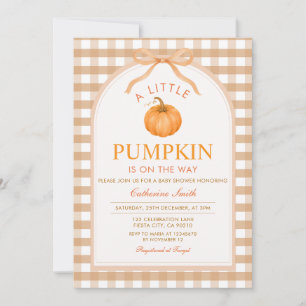 FALL A Little Pumpkin Is On The Way Baby Shower Invitation